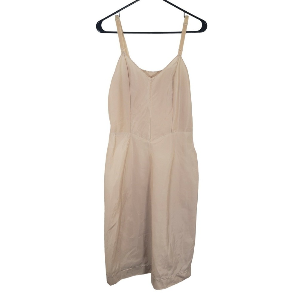 Vintage Sears Shapewear Slip Adjustable Straps Nude SZ‎ 34 Average